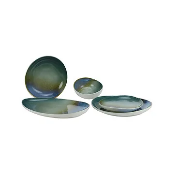 BRICARD REIMS TABLEWARE | BLUE & BROWN 25-PIECE