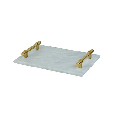 FUGURATO SERVING TRAY MARBLE 0201 | WHITE - GOLD