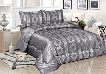 VERTUM BEDSPREAD CNR3063 3 PIECE GRAY | SILVER