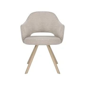 DORIA DINING CHAIR BEIGE | LIGHT GREY FABRIC OC120