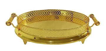 FUGURATO PRÄSENTIERBRETT 804 OVAL | GOLD 56X34X12 CM