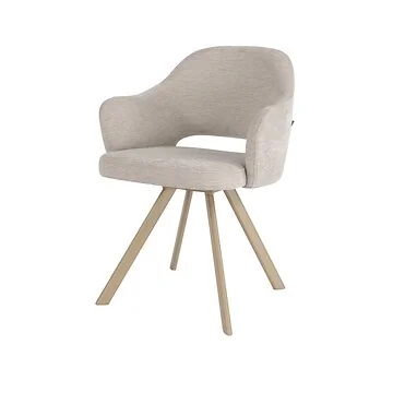 DORIA DINING CHAIR BEIGE | LIGHT GREY FABRIC OC120