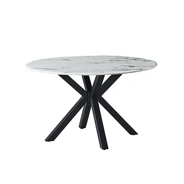 TERNI EETTAFEL MAT ZWART | Ø130X76 CM MARMER 757-1