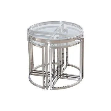 VERONA BIJZETTAFEL 60*55CM TRANSPARANT 5-DLG