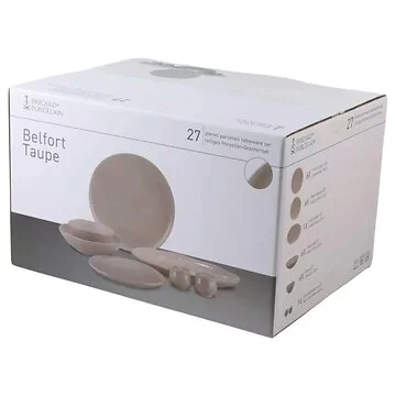 BRICARD BELFORT TABLEWARE SET | TAUPE 27-PIECE