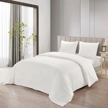 LAVELLA INCE BETTBEZUG SET | WEIß 240X220 CM 4-TEILIG