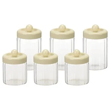 BRICARD OSERA STORAGE JAR SET | CREAM 6-PIECE