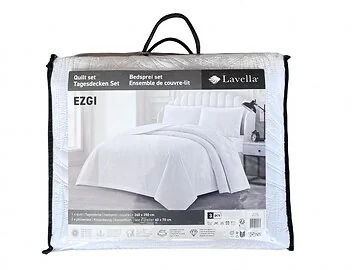 LAVELLA EZGI TAGESDECKE SET | 240X250 CM WEIß 3-TEILIG