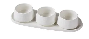 BRICARD BELLON BOWL SET | WHITE EMBOSSED 4-PIECE