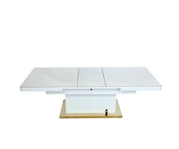 FERMO COFFEE TABLE GOLD | 130/163X50/79X80CM CERAMIC AS004