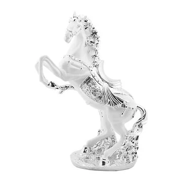 DECORATIE CNR054B PAARD | 70 CM WIT-ZILVER