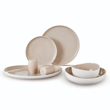 BRICARD COLMAR GESCHIRR SET | WEISS-TAUP 27-TEILIG