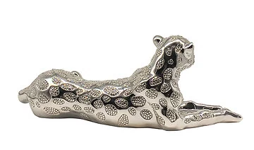 DECORATIE CNR1489 LEOPARD | 57 CM ZILVER