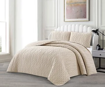 LAVELLA IPEK BEDSPREI SET | 240X250 CM BEIGE 3-DELIG