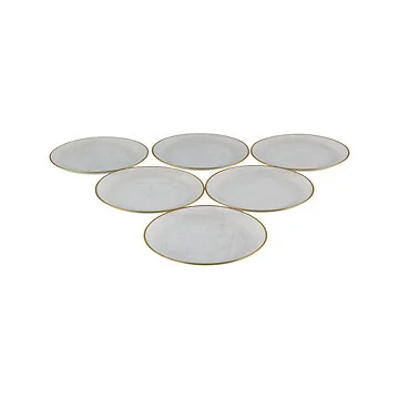 BRICARD TEX PLATES SET | 32 CM TRANSPARENT-GOLD  6-PIECE