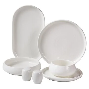 BRICARD ARAGON DINNER SET | WIT RELIËF 27-DELIG