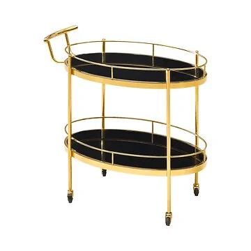 MANTOVA SERVIERWAGEN MATTSCHW | 85X47X85 CM SCHWARZ GLAS