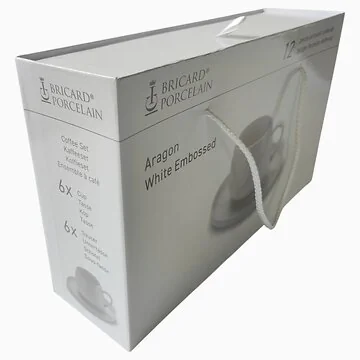 BRICARD ARAGON COFFEE SET | WHITE EMBOSSED 12-PIECE