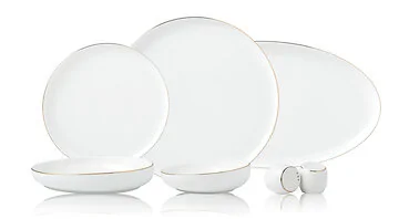 BRICARD TALANCE GESCHIRR SET | WEISS-GOLD 27-TEILIG