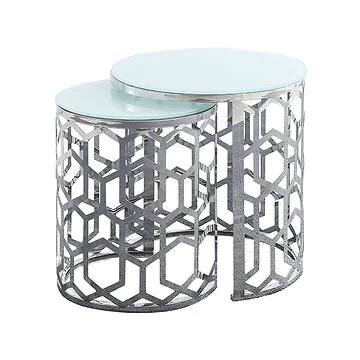 PALERMO BIJZETTAFEL 50*55CM WIT 2-DLG