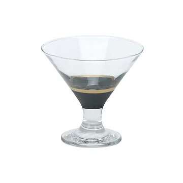 BRICARD LINES SUNDAE GLASSES SET | BLACK-GOLD 6-PIECE