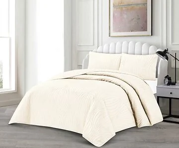 LAVELLA IRIS BEDSPREI SET | 240X250 CM CREME 3-DELIG