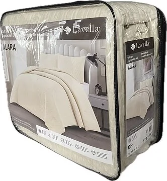LAVELLA ALARA TAGESDECKE SET | 240X250 CM CREME 3-TEILIG