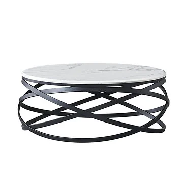 TRENTO COFFEE TABLE MATT BLACK | Ø100X42 CM MARBLE 757-1