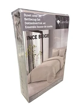 LAVELLA INCE DEKBEDOVERTREK SET | BEIGE 200X220 CM 4-DELIG