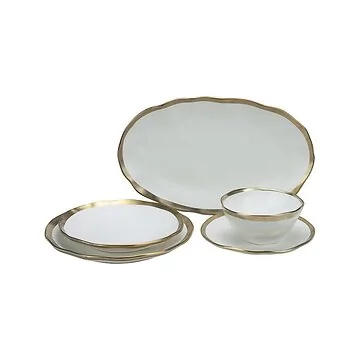 BRICARD DOLE TABLEWARE SET | WHITE-GOLD 25-PIECE