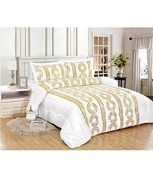 VERTUM BEDSPREI CNR3063 3-DELIG WIT | GOUD