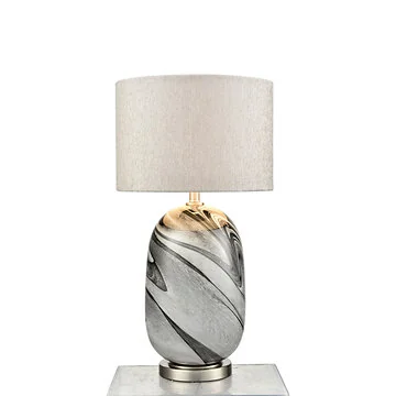 LUMCI DELPHINE TAFELLAMP | ZILVER-GRIJS Ø38X72 CM