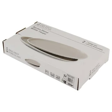 BRICARD BARLES STONE SCHALENSET | 23X14X2 CM WIT-TAUPE 2-DLG