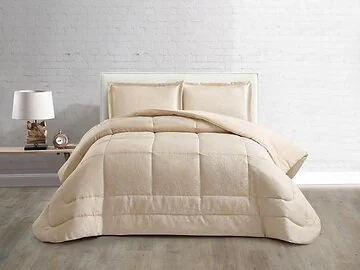LAVELLA HANDE TAGESDECKE SET | 260X240 CM BEIGE 3-TEILIG