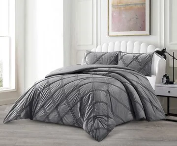 LAVELLA LARA COMFORTER SET | 240X250 CM DARK GREY 3-PIECE