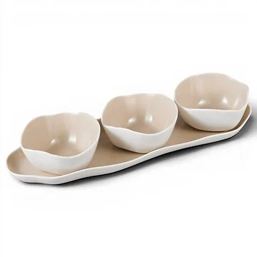 BRICARD BONNES SCHAALTJESSET | WIT-TAUPE 4-DELIG