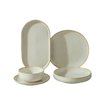 BRICARD PAU TABLEWARE SET | WHITE-BEIGE 25-PIECE