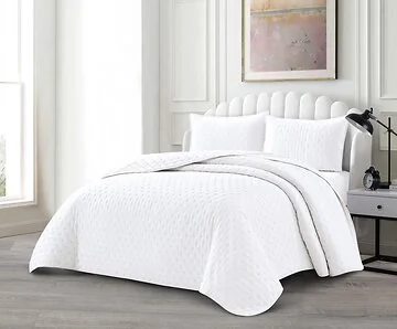 LAVELLA DEREN TAGESDECKE SET | 240X250 CM WEIß 3-TEILIG