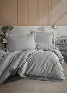 LAVELLA RUYA DUVET COVER SET | LIGHT GREY 200X220 CM 4-PIECE