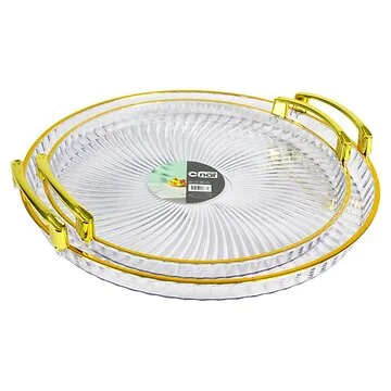 PLASTIK SERVIERTABLETT SET CNR71-1 | GOLD 2-TEILIG