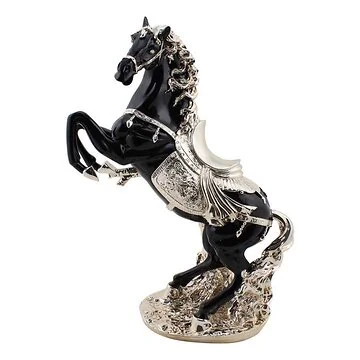 DECORATIE CNR054B PAARD | 70 CM ZWART-GOUD