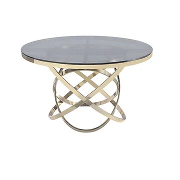 TRENTO DINNER TABLE GOLD | Ø130X76 CM GREY