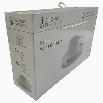 BRICARD BELLON COFFEE SET | WHITE EMBOSSED 12-PIECE