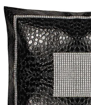KUSSENSLOOP 45 x 45 CM LEATHERLOOK ZWART