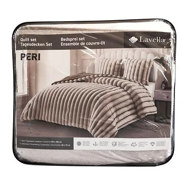 LAVELLA PERI BEDSPREI SET | 235X250 CM TAUPE 3-DELIG