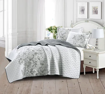 TULIN TAGESDECKE SET CNR005 | DUNKELGRAU 3-TEILIG