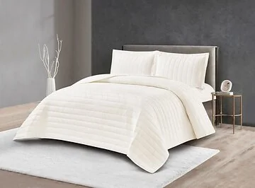 LAVELLA HALE TAGESDECKE SET | 260X240 CM WEIß 3-TEILIG
