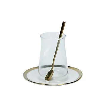 BRICARD EVRY THEESET | WIT - GOUD 18-DELIG